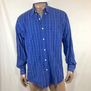 Oleg Cassini Dark Blue Striped Dress Shirt 16/32